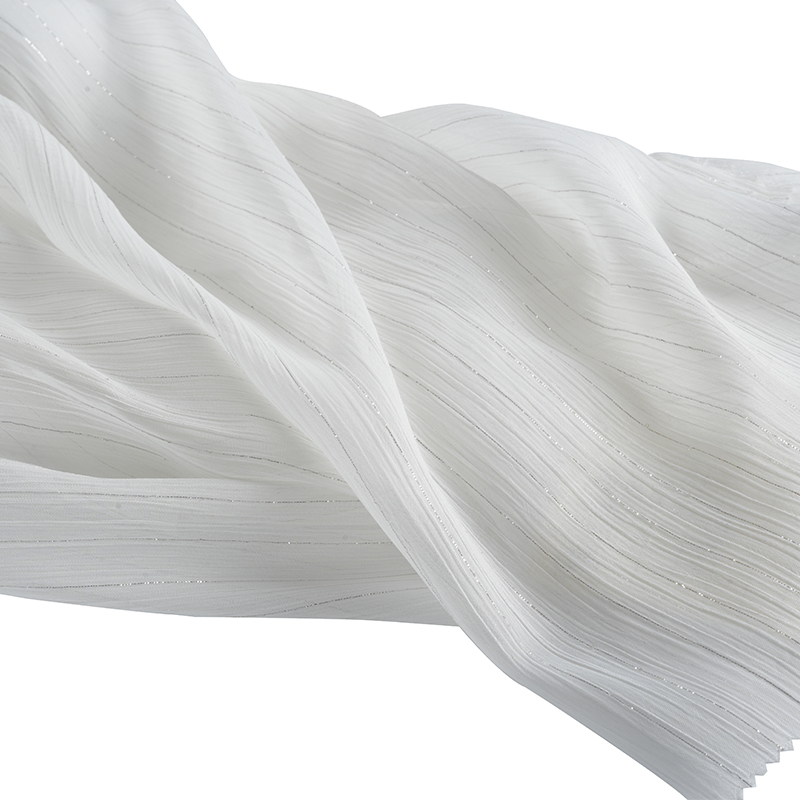 Crepe de chiffon de seda prateado 75D