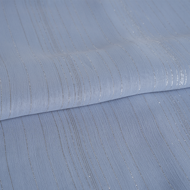 Crepe de chiffon de seda prateado irregular 75D