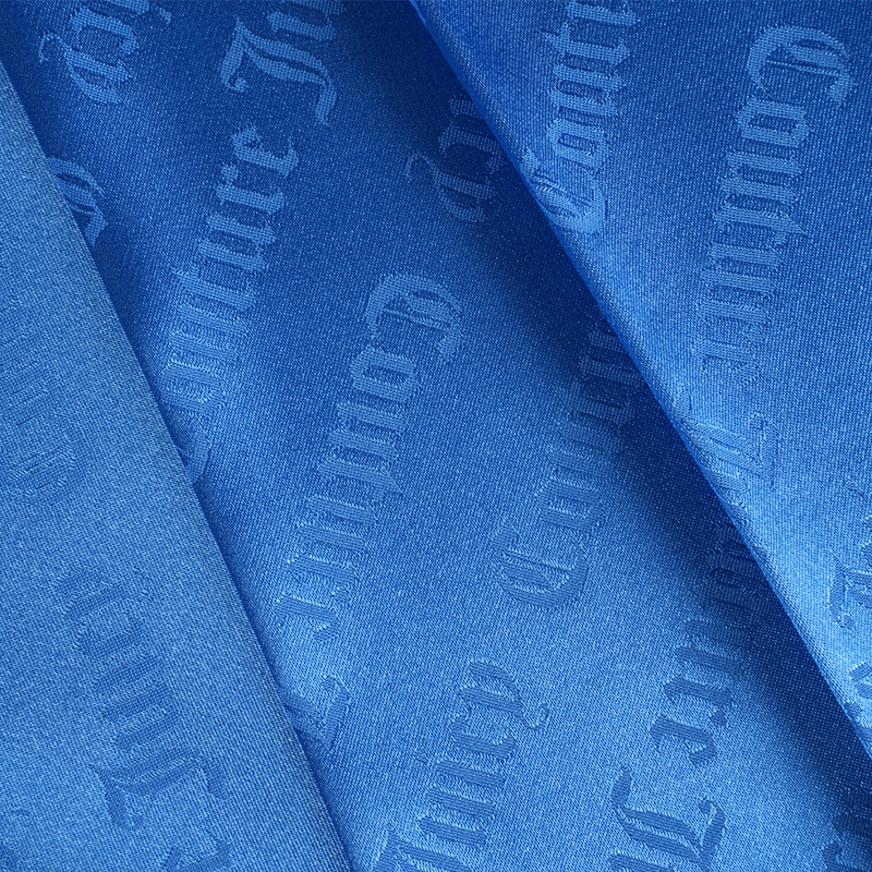 Tecido jacquard com letras de cetim extensível 75D