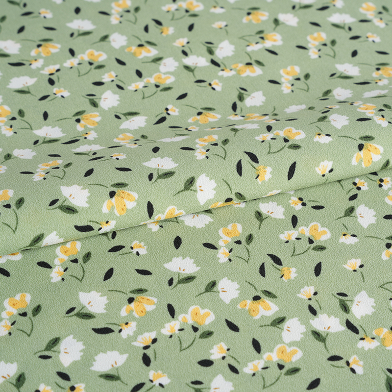 2026*75 Falsa Torção Flor De Seda Yao Crepe Pequeno Tecido Estampado Floral