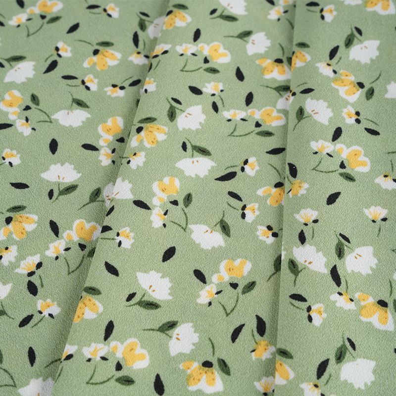 2026*75 Falsa Torção Flor De Seda Yao Crepe Pequeno Tecido Estampado Floral