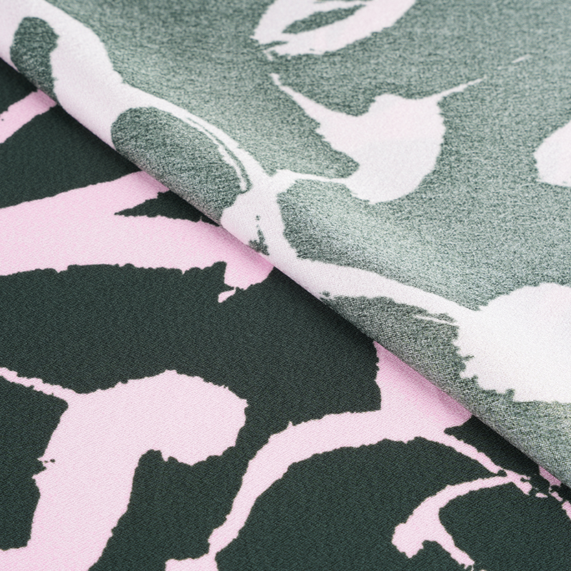 Tecido de impressão árabe enrugado de seda de poliéster 75D * 120D