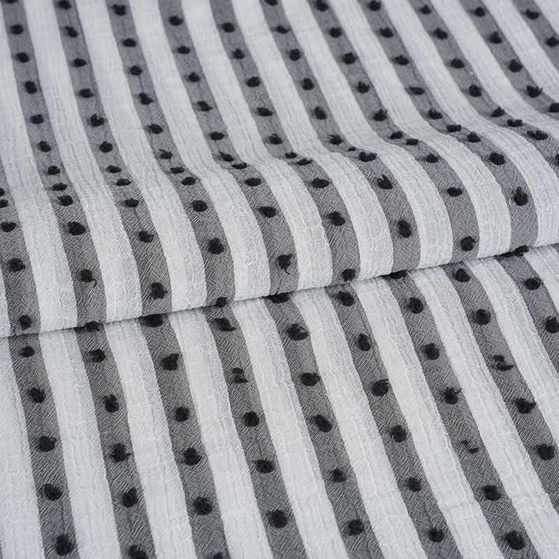 Tecido com estampa de listras nano crepe catiônico 75D