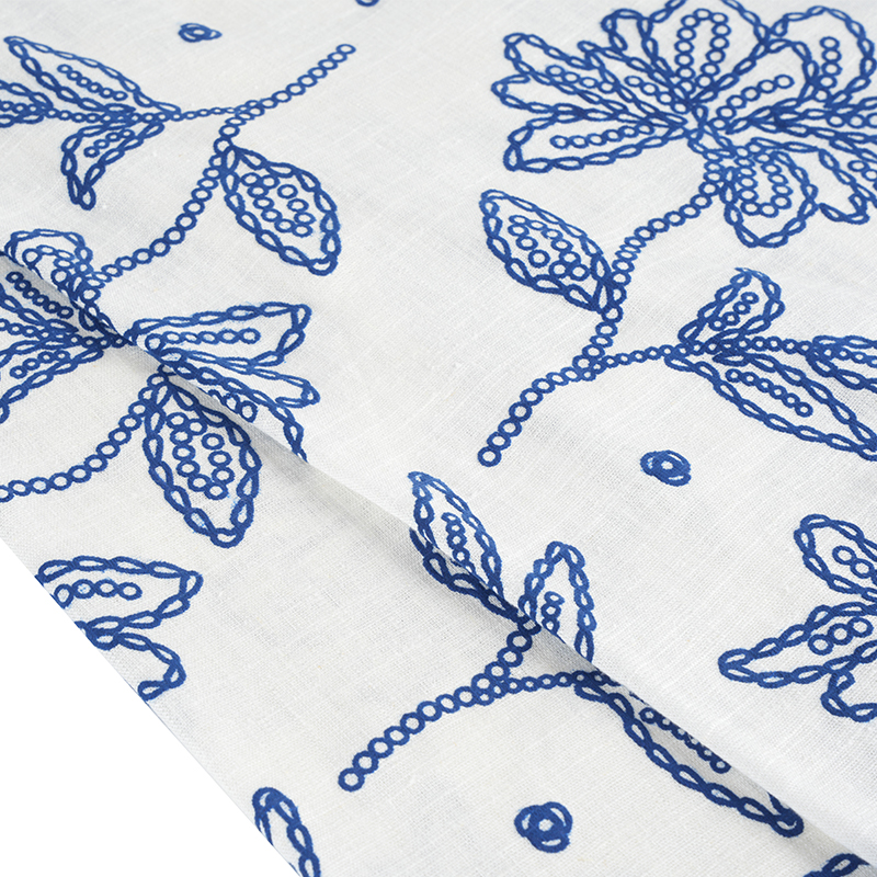 Tecido estampado de espuma floral de linho viscose 12S