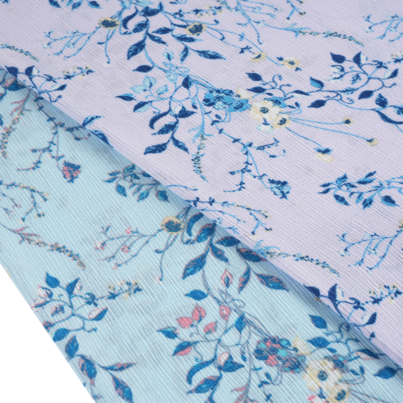 50*68 tecido composto de marca d'água de flor de hibisco enrugado com casca de seda