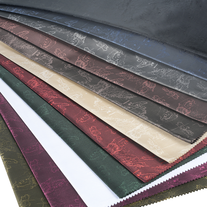 Jacquard de mapa com logotipo inglês catiônico de poliéster