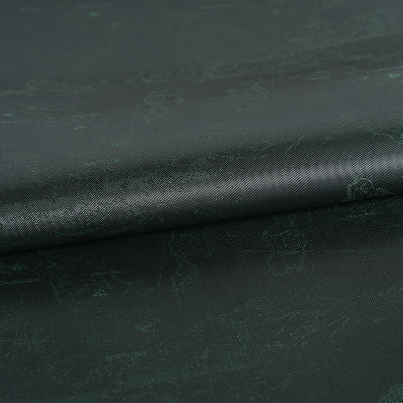 Jacquard de mapa com logotipo inglês catiônico de poliéster