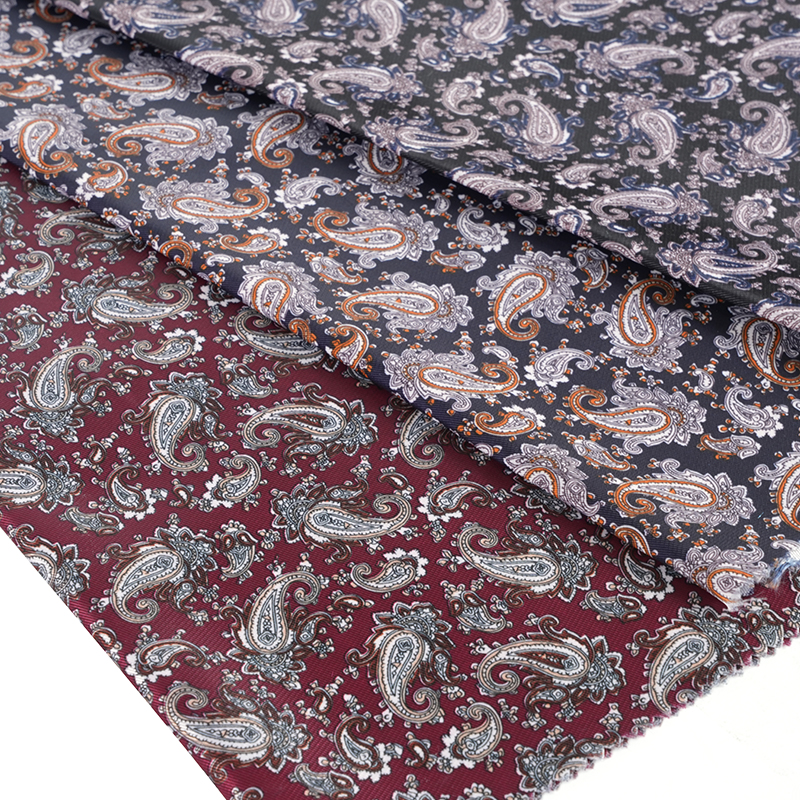 Tecido de impressão de flores de nêspera de rayon de imitação de poliéster