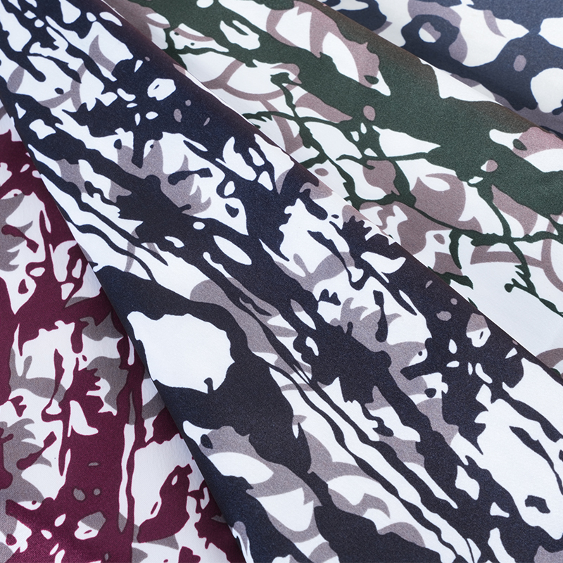 Tecido estampado de graffiti de cetim fosco 50/75