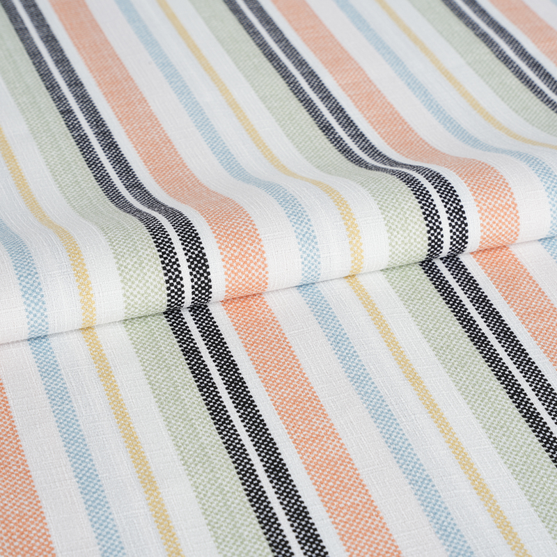 75D falsa torção seda bambu orquídea laranja e tecido de impressão de listras pretas